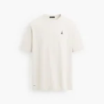 Navy Blue Off-White Logo T-Shirt - 190gsm Premium Penye Pamuk