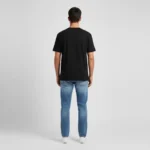 Navy Blue Black Logo T-Shirt - 190gsm Premium Penye Pamuk