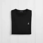 Navy Blue Black Logo T-Shirt - 190gsm Premium Penye Pamuk
