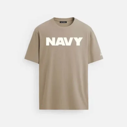 Navy Tee Beige T-Shirt 190gsm Premium Cotton