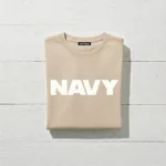 Navy Tee Beige T-Shirt 190gsm Premium Cotton