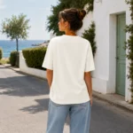 Plain Off White Unisex T-Shirt - Görsel 3